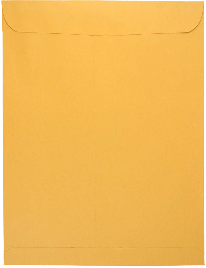 Brown Kraft 28lb 12 x 15 1/2 Open End Envelopes with Peel & Seal
