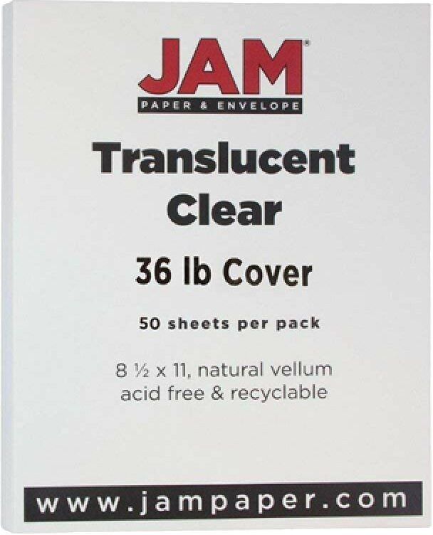 Clear Translucent 36lb 8 1/2 x 11 Cardstock