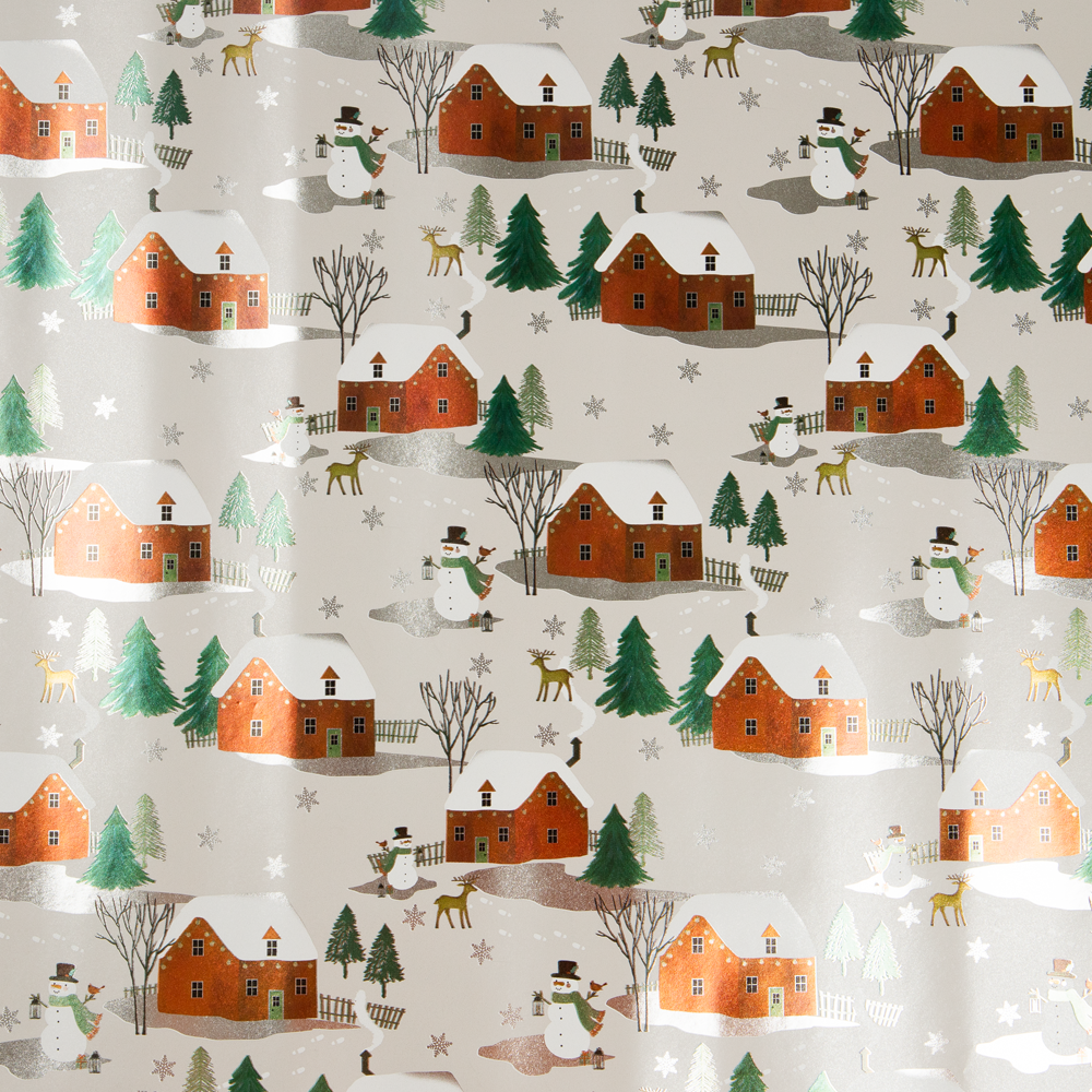 Christmas Wrapping Paper Set (100 Sq Ft) - 4 Rolls - Holographic Merry Christmas