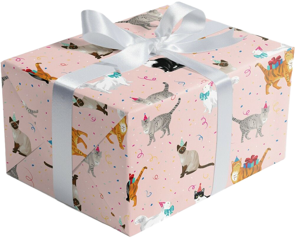 Festive Felines 24" x 417' Bulk Wrapping Paper (834 Sq Ft)