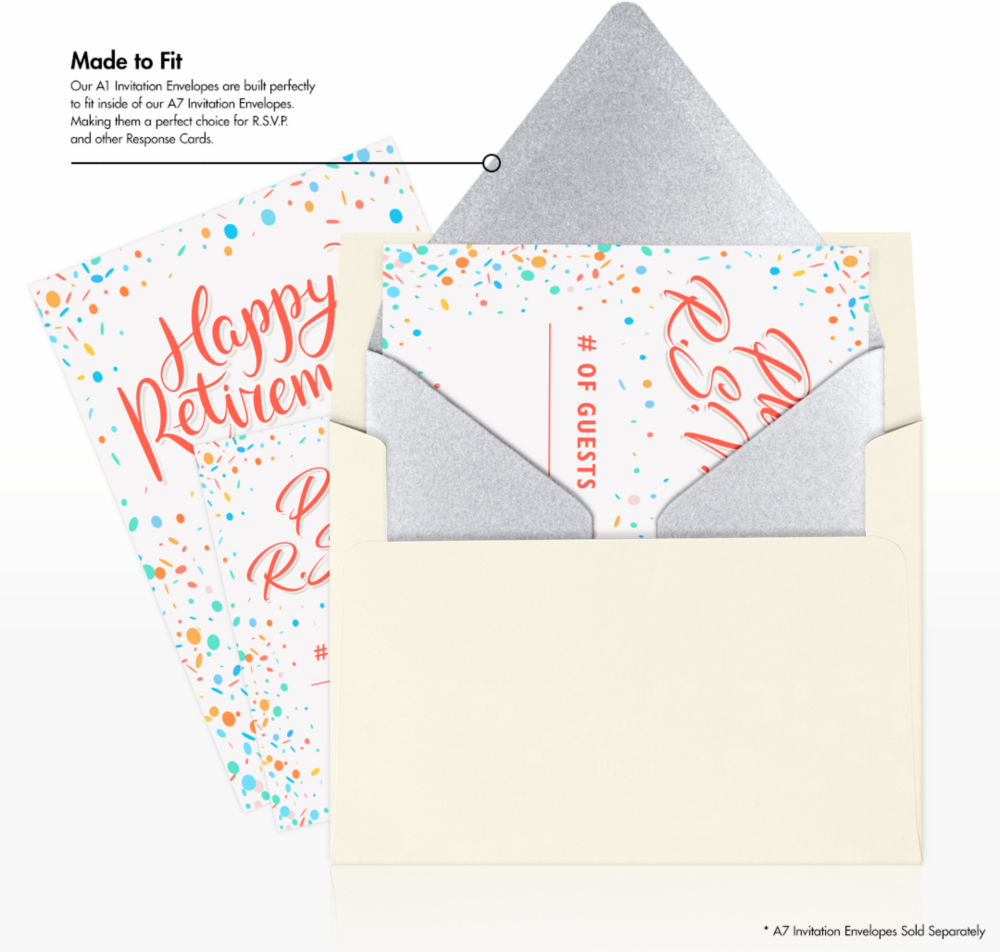 Silver Metallic 32lb A1 Contour Flap Envelopes (3 5/8 x 5 1/8)
