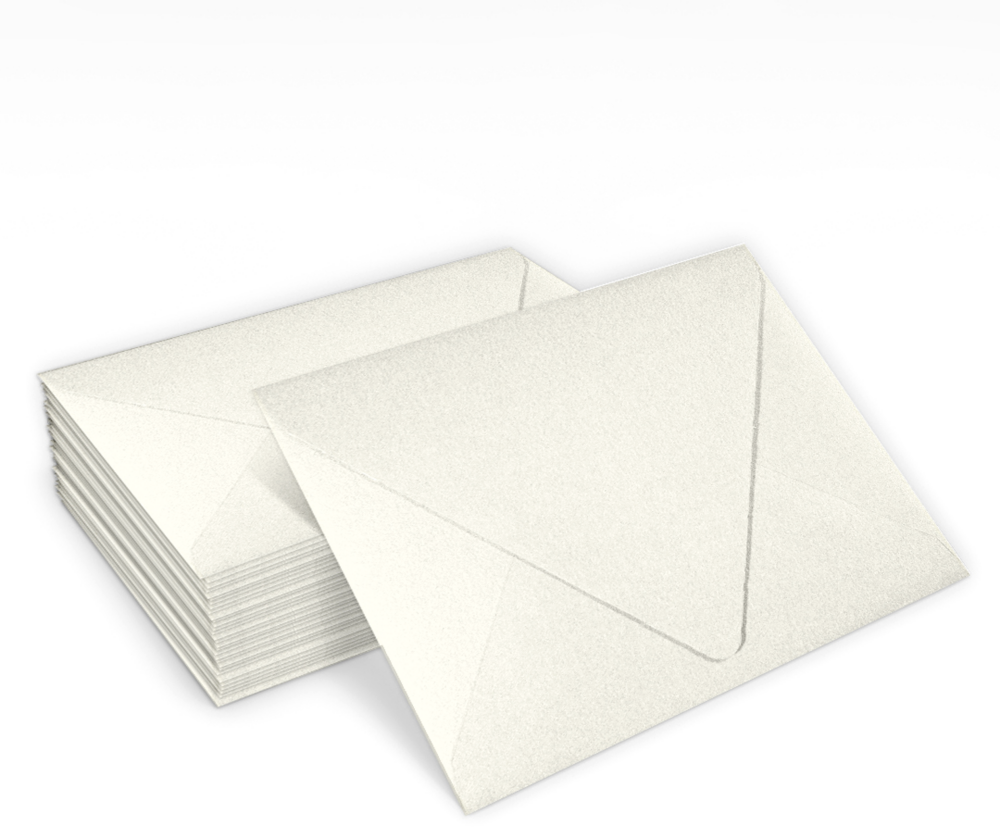 White Quartz Metallic 32lb A2 Contour Flap Envelopes (4 3/8 x 5 3/4