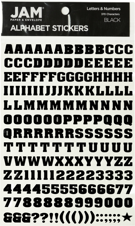 Black Matte Alphabet Stickers