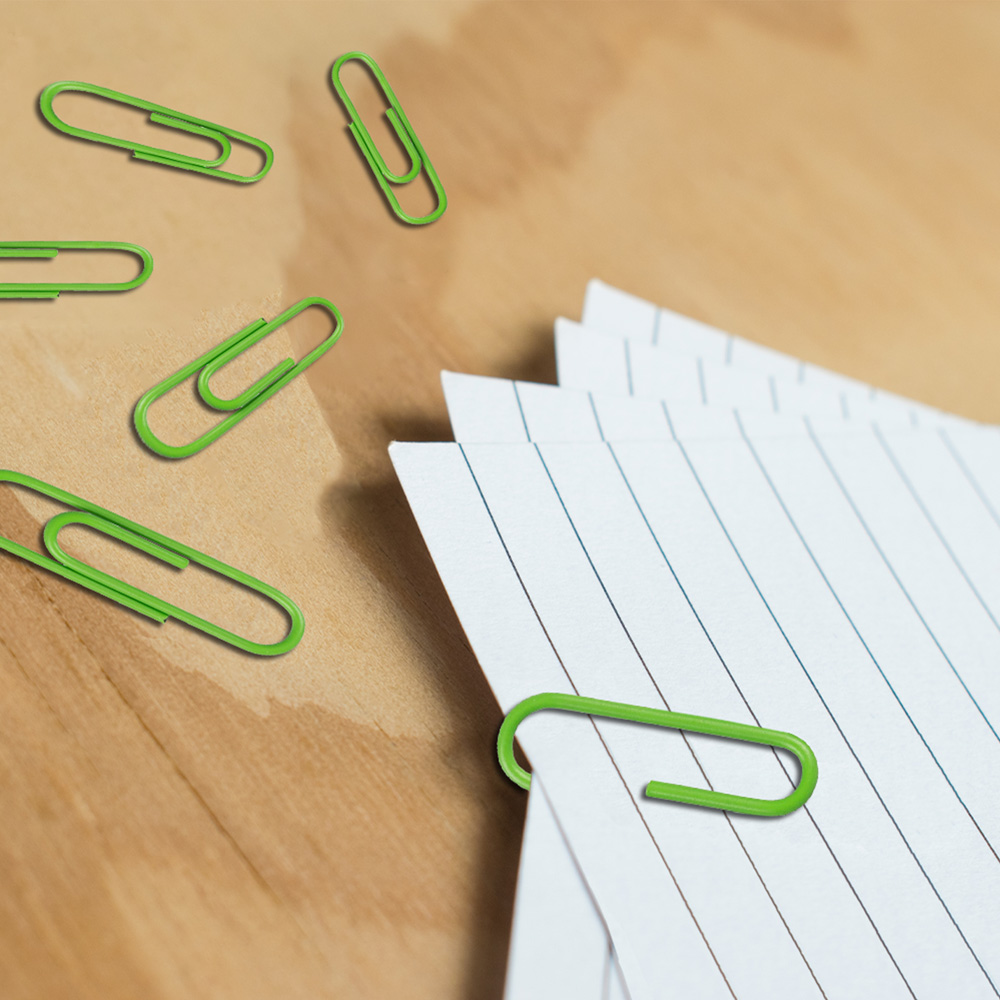 Lime Green Standard Paper Clips - 100 Pack