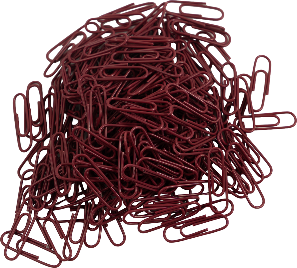 Standard Paper Clips - 100 Pack - Burgundy