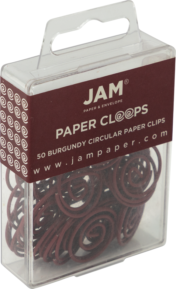 Circular "Cloops" Paper Clips - 50 Pack - Burgundy