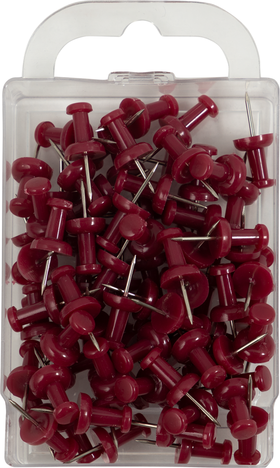 Pushpins - 100 Pack - Burgundy