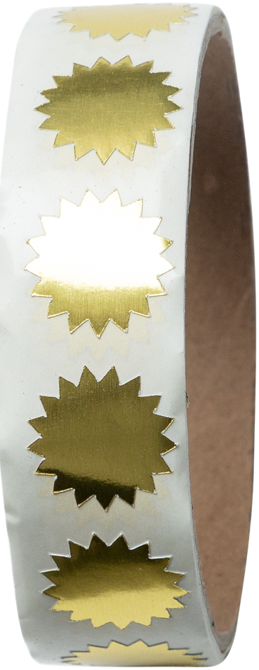 Gold Foil 3/4 Inch Roll of Wafer Seal Labels