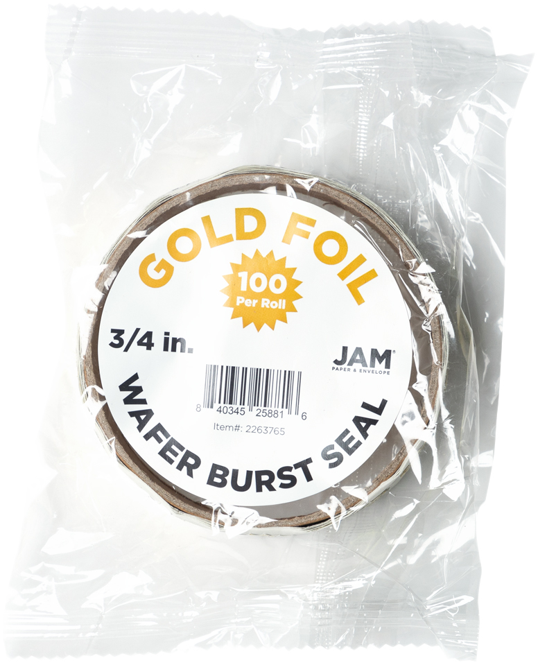 Gold Foil 3/4 Inch Roll of Wafer Seal Labels