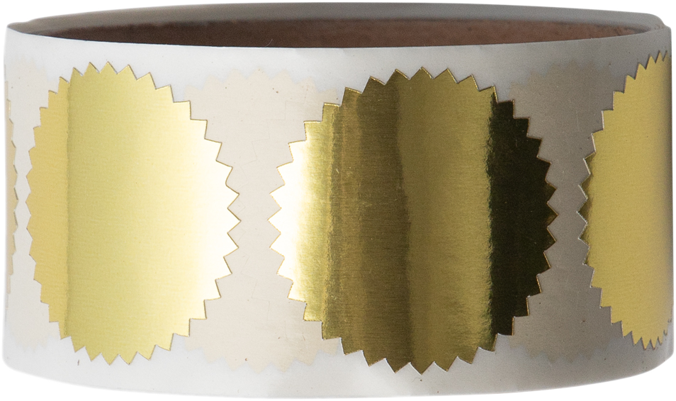Gold Foil 1 1/2 Inch Roll of Wafer Seal Labels