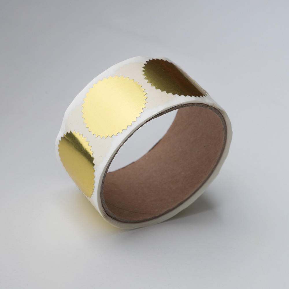 Gold Foil 1 1/2 Inch Roll of Wafer Seal Labels