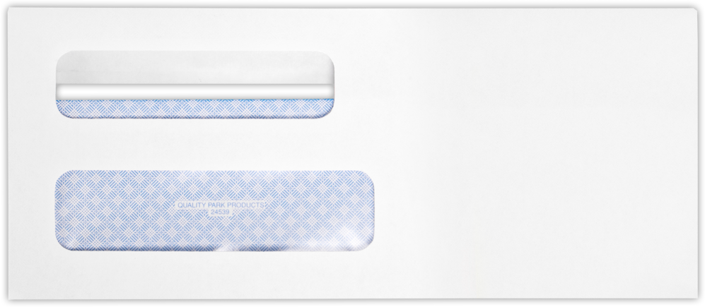 White 24lb #8 5/8 Double Window Envelopes (3 5/8 x 8 5/8) with Peel & Seal