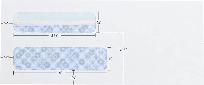 White 24lb #8 5/8 Double Window Envelopes (3 5/8 x 8 5/8) with Peel & Seal