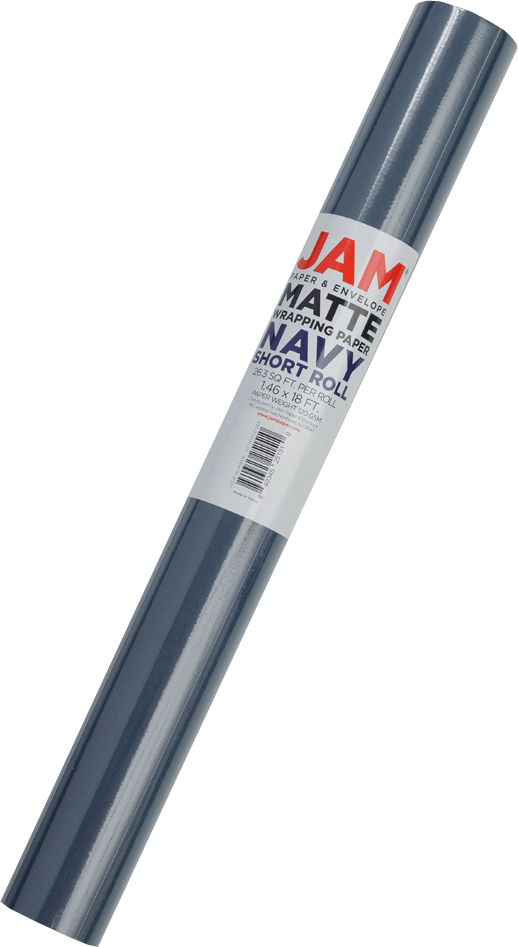 Navy Blue Matte Wrapping Paper - Short Mini Roll (26.3 Sq Ft)