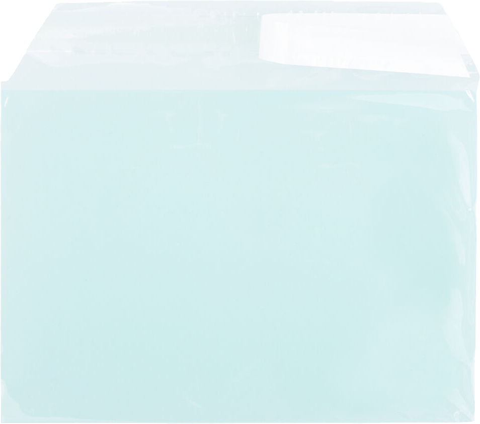 Aqua 1.6mil 5 1/16 x 7 3/16 Cello Envelopes with Peel & Seal