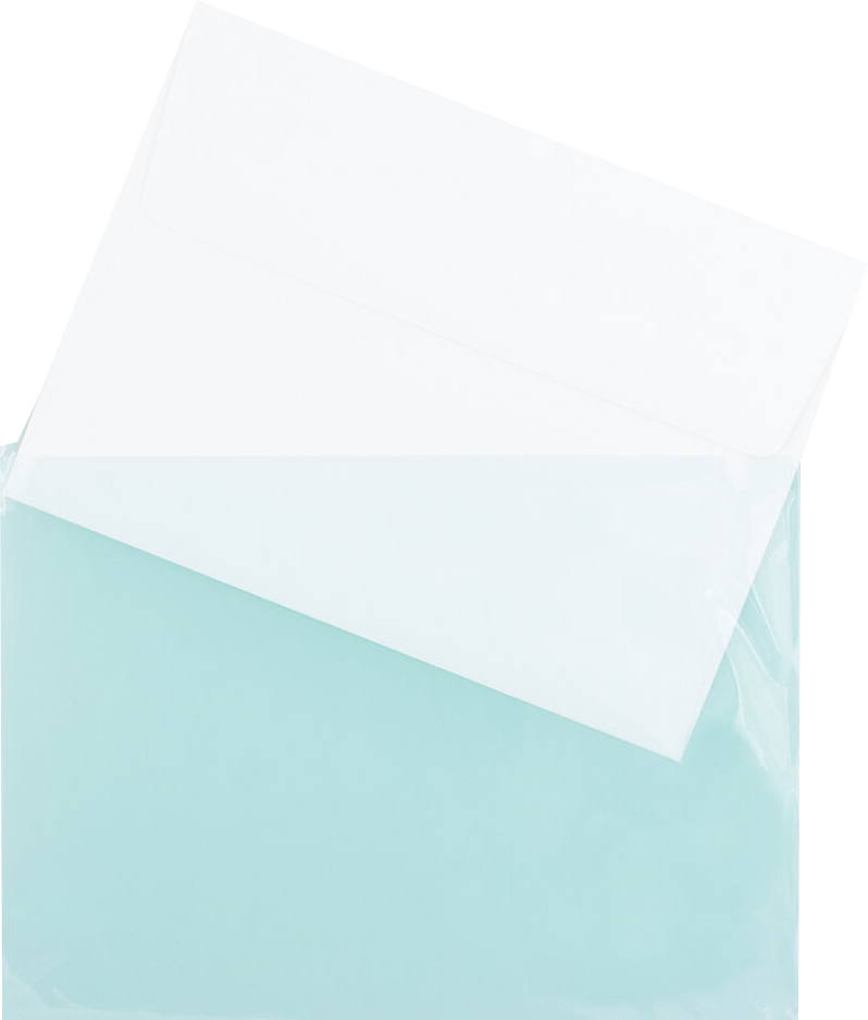 Aqua 1.6mil 5 1/16 x 7 3/16 Cello Envelopes with Peel & Seal
