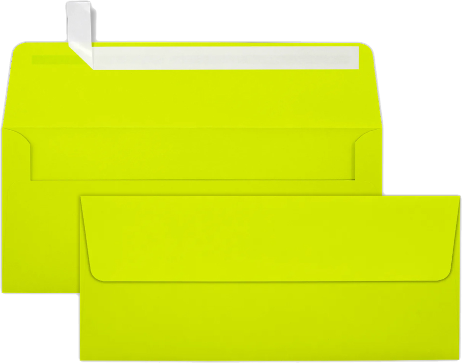 Ultra Lime Green #10 Stationery Set - 100 Pack