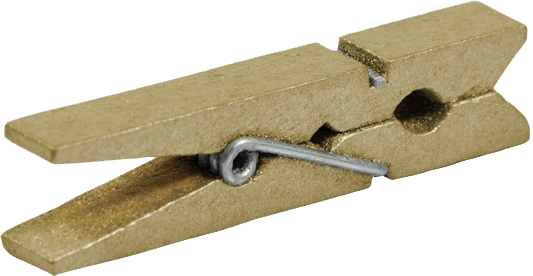 Gold X-Large 1 3/4 Inch Wood Clips - 14 Pack