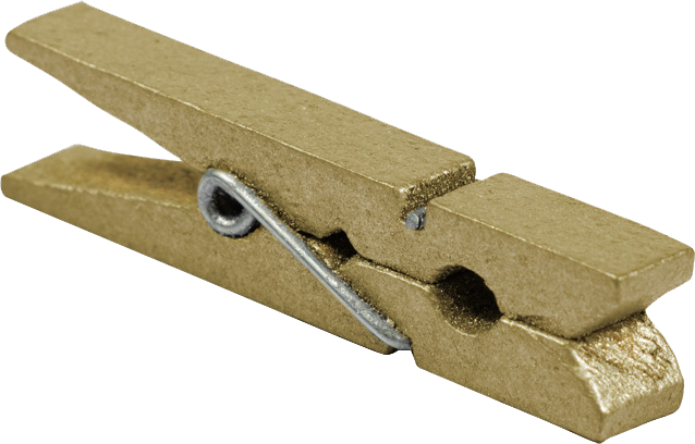 Gold X-Large 1 3/4 Inch Wood Clips - 14 Pack