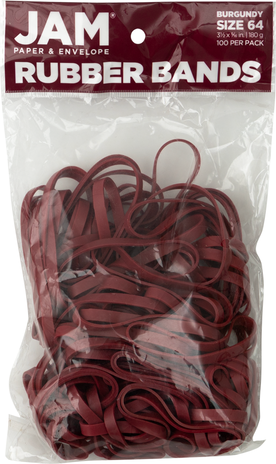Size 64 Rubber Bands - 100 Pack - Burgundy