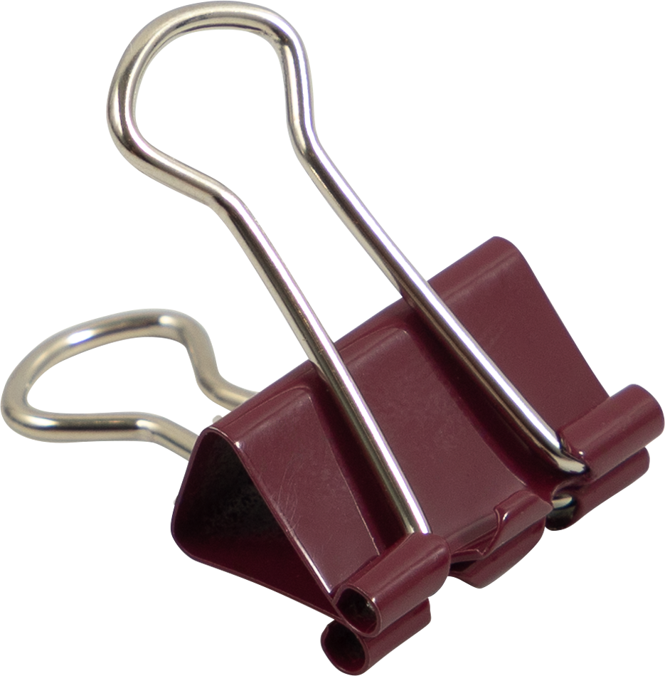 Small 19mm Binder Clips - 25 Pack - Burgundy