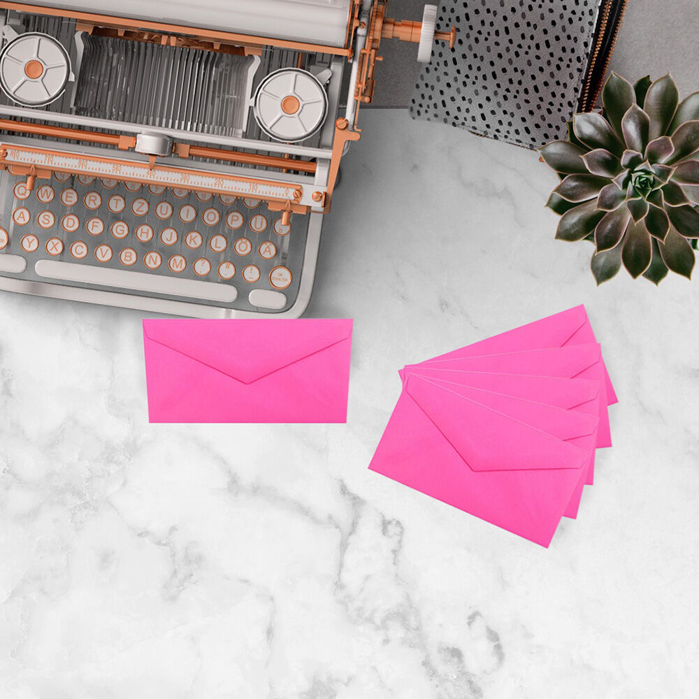 Fuchsia Pink Magenta 24lb 3 7/8 x 7 1/2 Monarch Envelopes