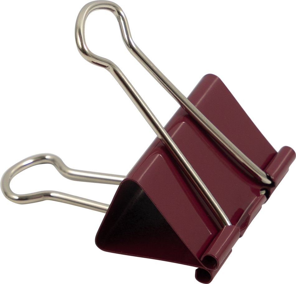 Large 41mm Binder Clips - 12 Pack - Burgundy