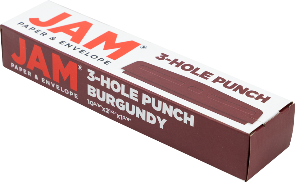 Standard 3 Hole Punch - 10 Sheet Capacity - Burgundy