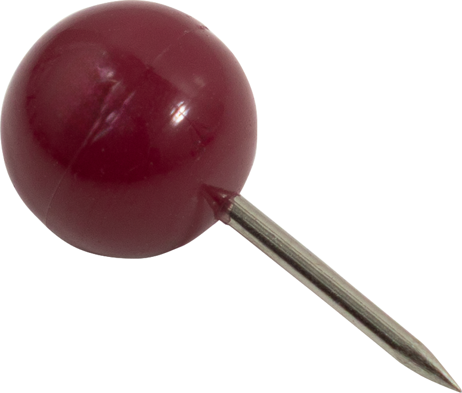 Round Pushpins - 100 Pack - Burgundy