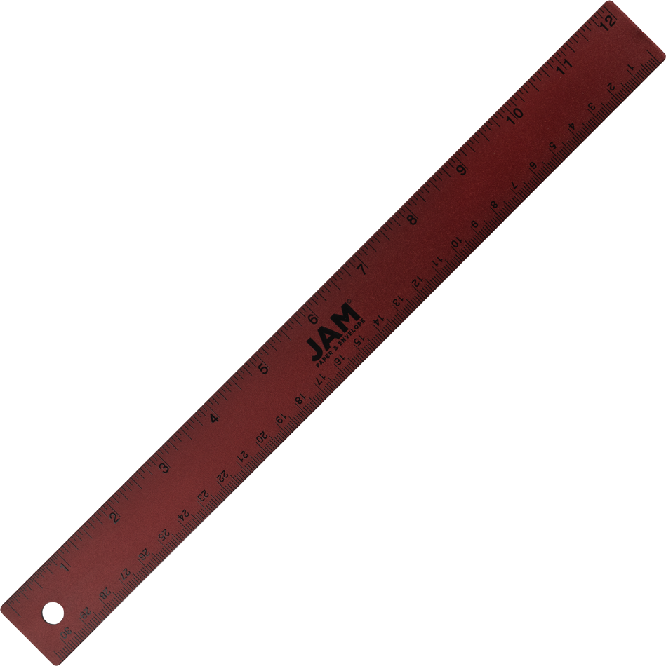12 Inch Aluminum Ruler - Burgundy Metallic