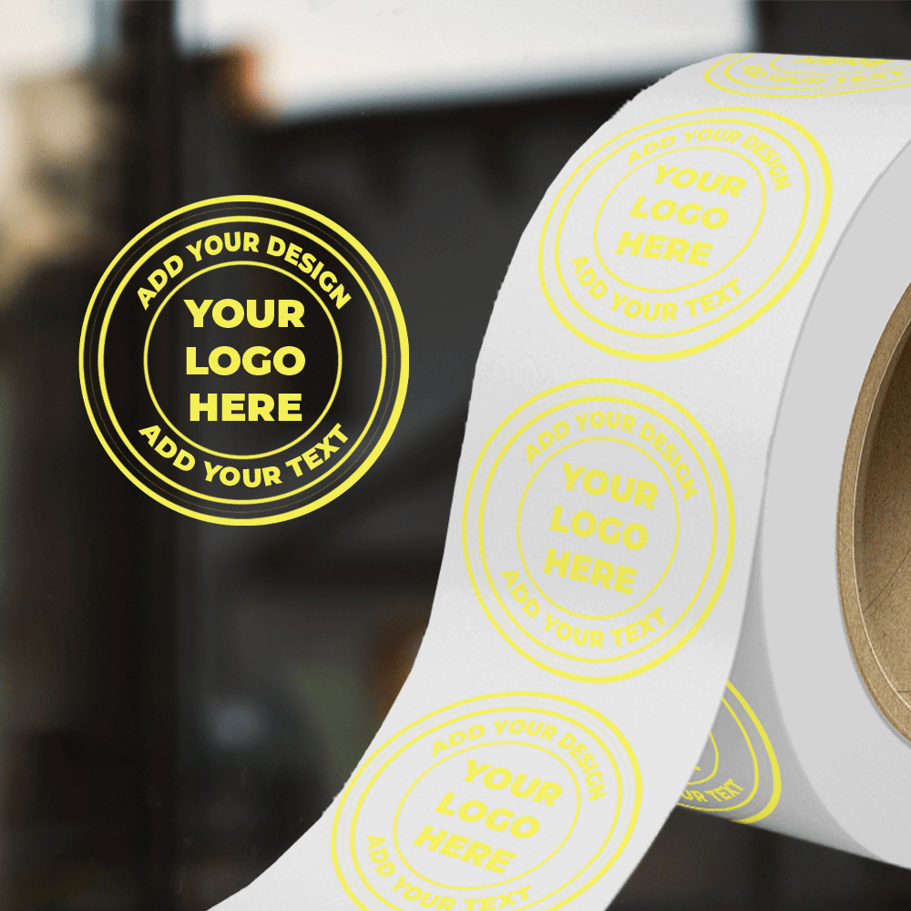 Clear 2 1/2 Inch Roll of Circular Round Labels - Tear Resistant with High Gloss Film Layer