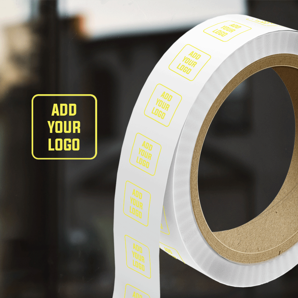 Clear 3/4 x 1 1/2 Inch Roll of Rectangle Labels - Tear Resistant with High Gloss Film Layer