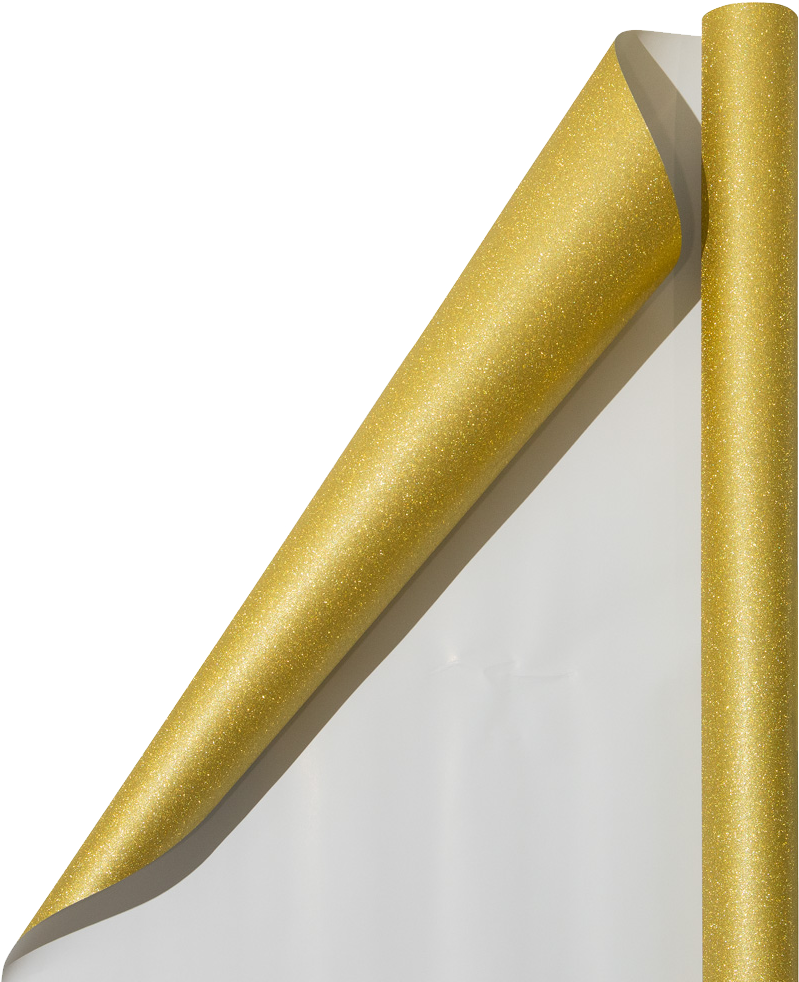 Gold Glitter Wrapping Paper with Tape with Double-Sided Tape Set (25 Sq Ft)