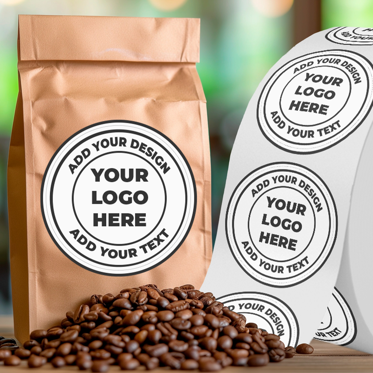 White 3 Inch Roll of Circular Round Labels - Tear Resistant with High Gloss Film Layer