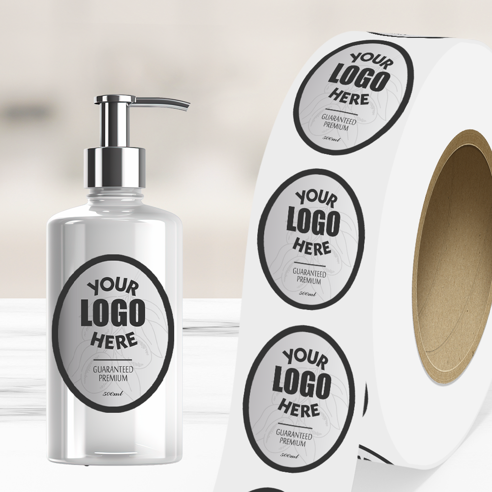 Silver 2 x 3 Inch Roll of Oval Outdoor Labels - Weather Resistant