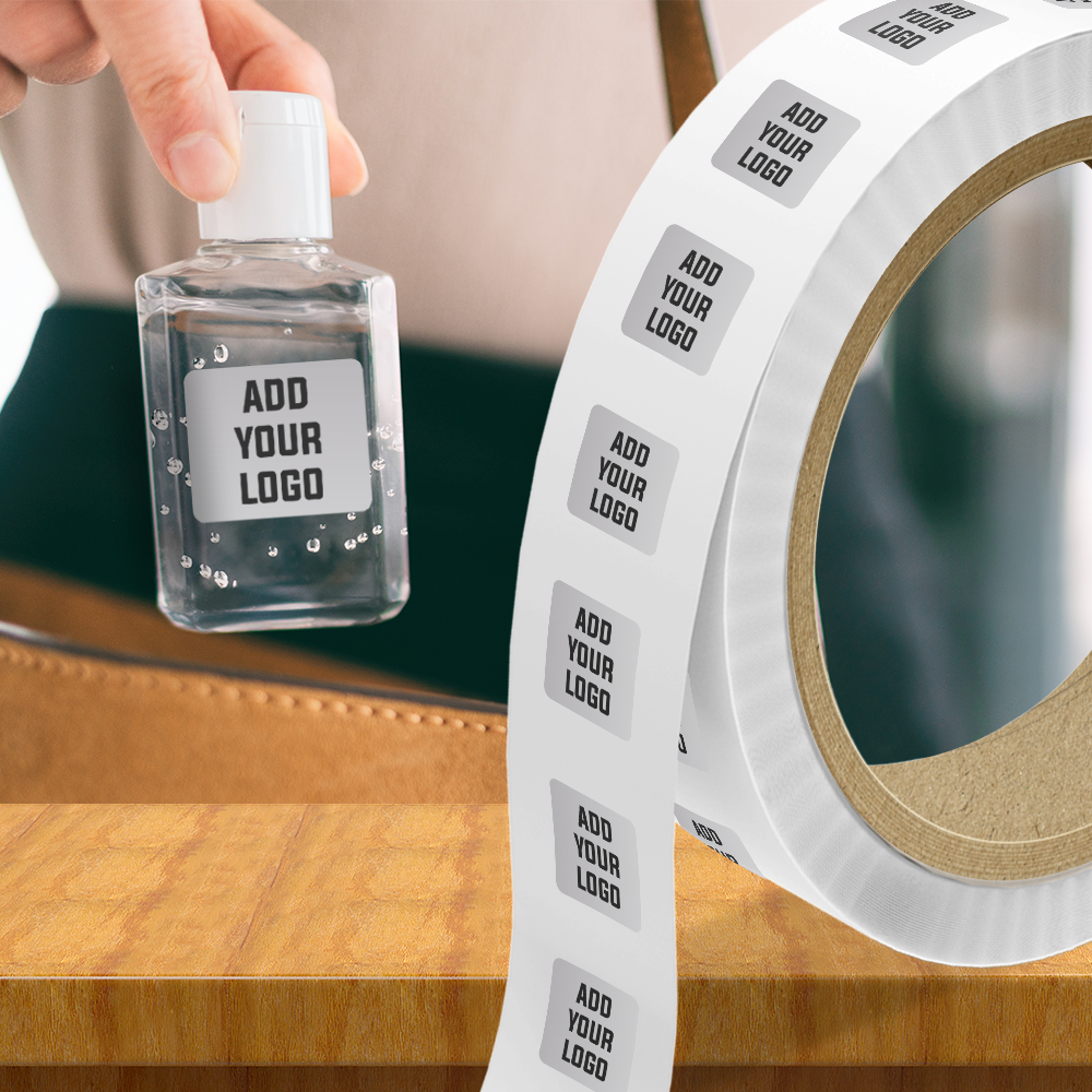 Matte Silver Foil 1/2 x 1 Inch Roll of Rectangle Labels - Durable