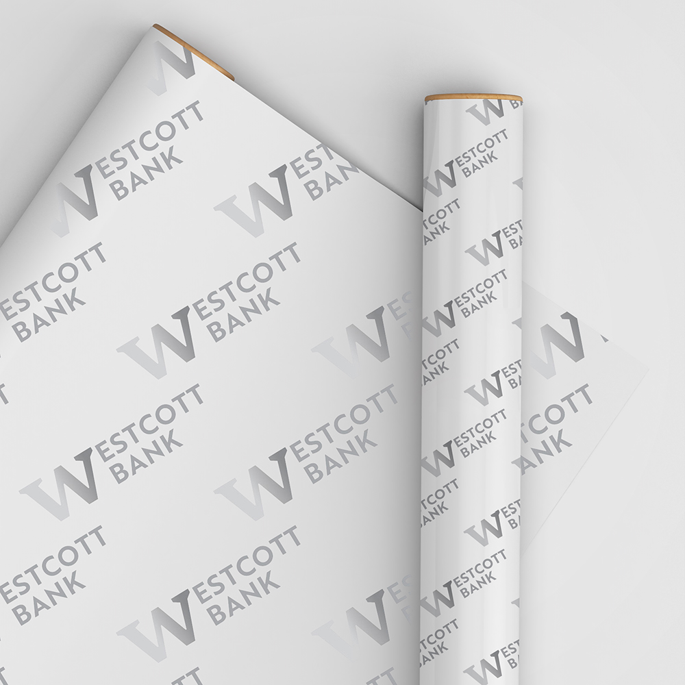 Custom Print Wrapping Paper 29 1/4" x 7' (17 Sq Ft) White Matte