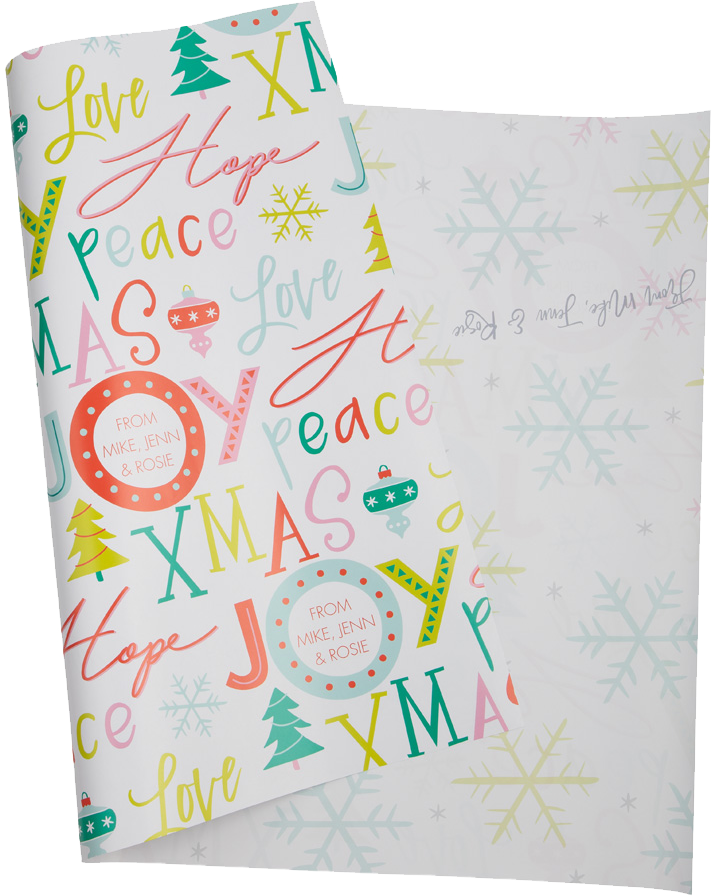 Custom Print Wrapping Paper Sheets 20" x 28" White Glossy - 5 Pack