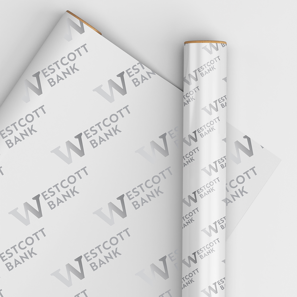 Custom Print Wrapping Paper 29 1/4" x 7' (17 Sq Ft) White Glossy