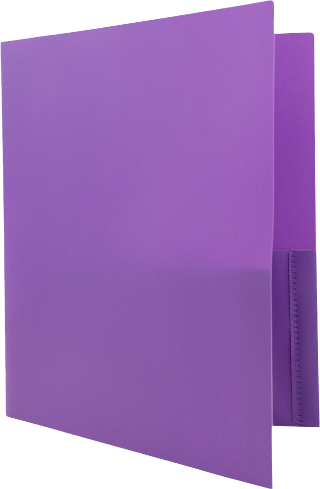Purple 9 x 12 Plastic Pop Folders with Clasp