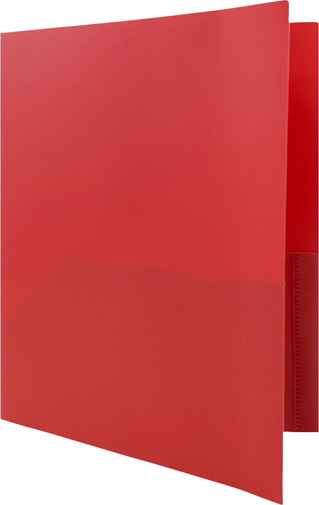 Red 9 x 12 Plastic Pop Folders with Clasp