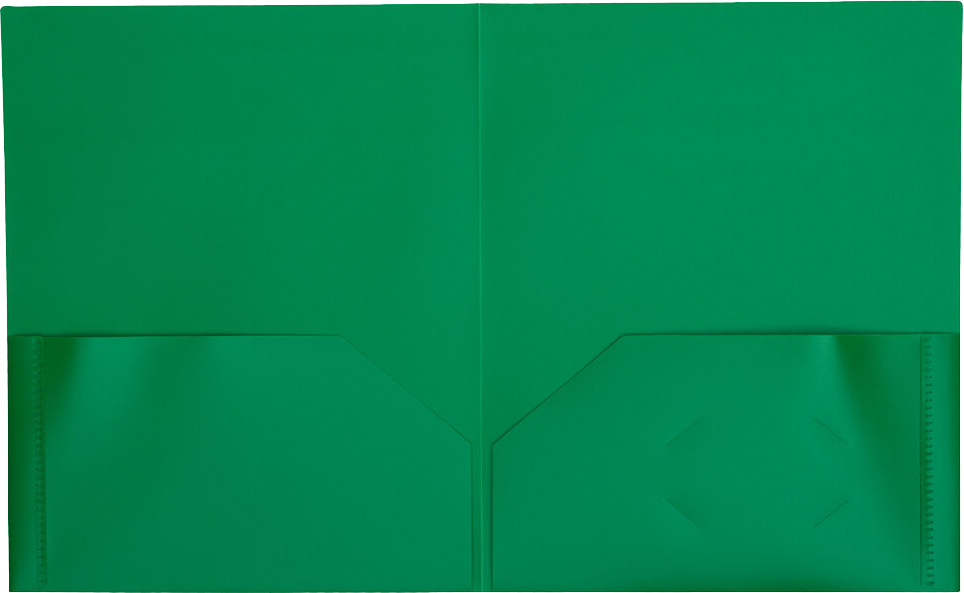 Green 9 x 12 Plastic Pop Folders