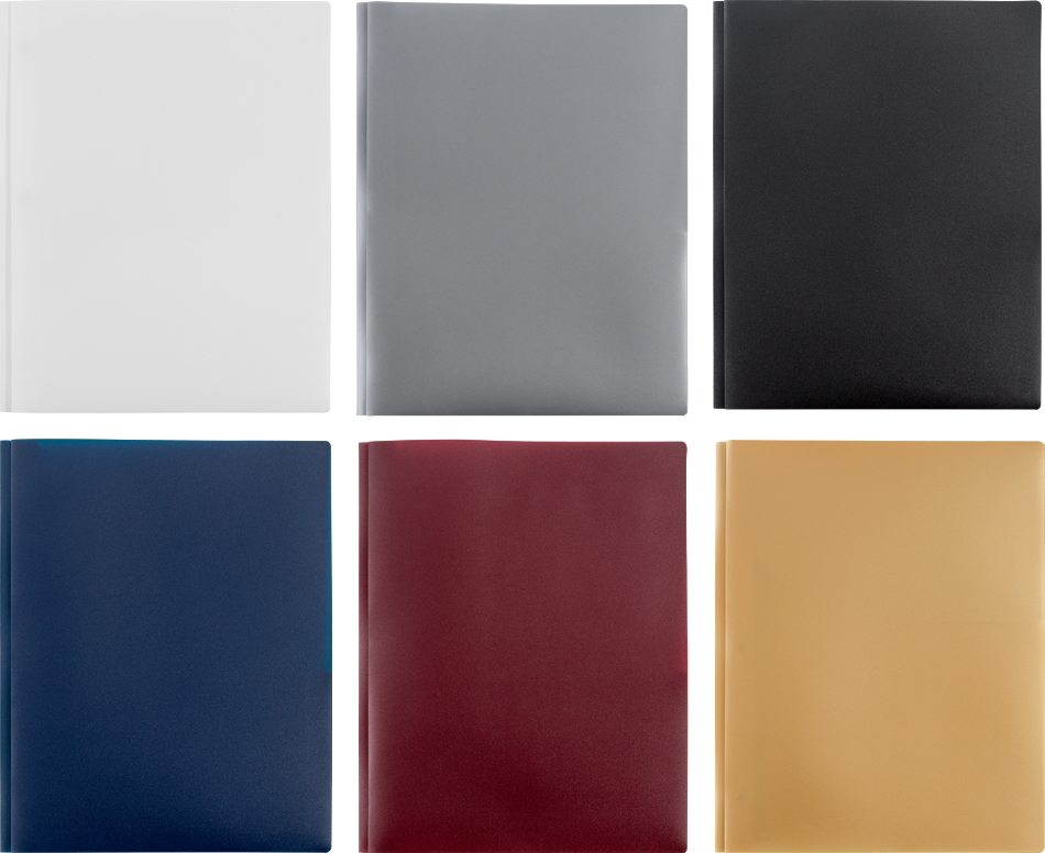9 x 12 Plastic Pop with Clasp Folders - 6 Pack - Assorted Professional