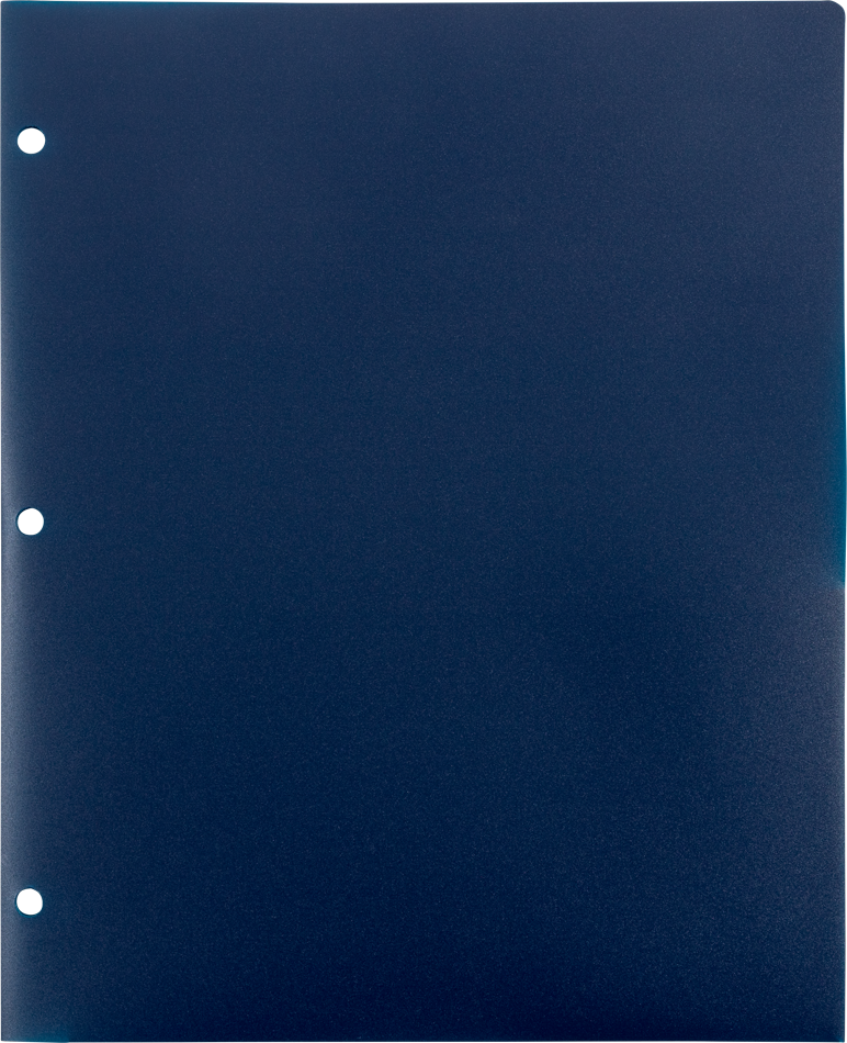 9 x 12 Plastic Pop 3 Hole Punch Folders - 6 Pack - Assorted Professional