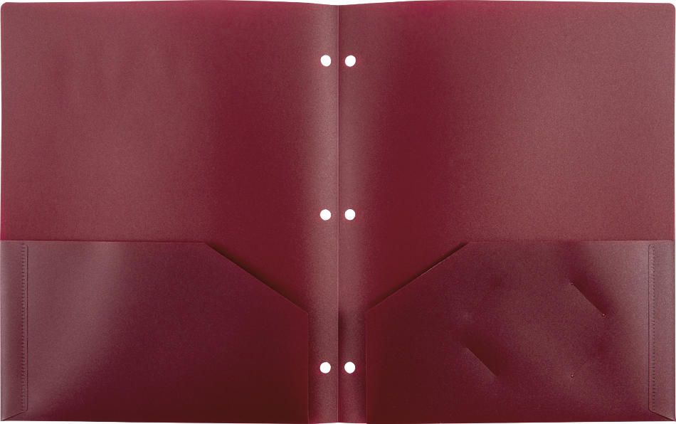 9 x 12 Plastic Pop 3 Hole Punch Folders - 6 Pack - Assorted Professional