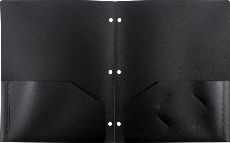 9 x 12 Plastic Heavy Duty 3 Hole Punch Folders - 6 Pack - Assorted Professional