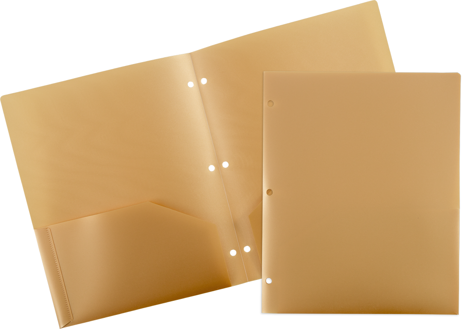 9 x 12 Plastic Heavy Duty 3 Hole Punch Folders - 6 Pack - Assorted Professional