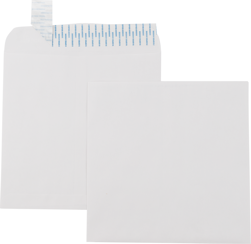11 1/2 x 11 1/2 Square Envelopes with Peel & Seal - White 28lb