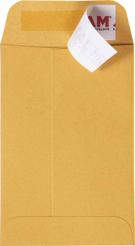 Brown Kraft 28lb #4 Coin Envelopes (3 x 4 1/2) with Peel & Seal