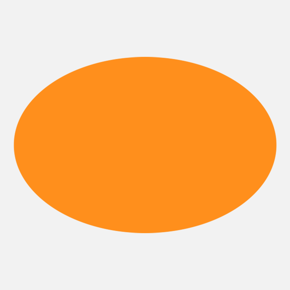 Neon Orange 1 1/2 x 2 1/2 Inch Roll of Oval Labels - Bright Adhesive